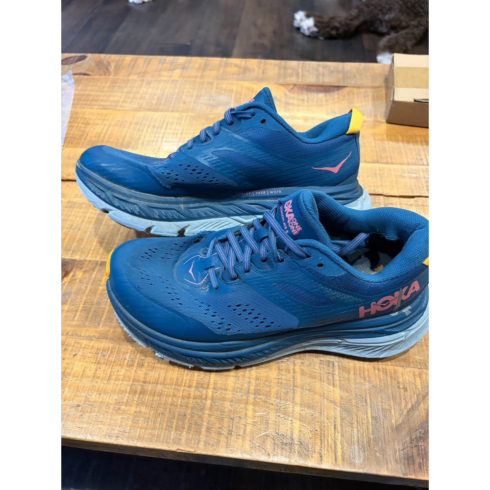 Hoka One One Shoes Womens 9 Stinson ATR 6 Blue/Purple Running Athletic